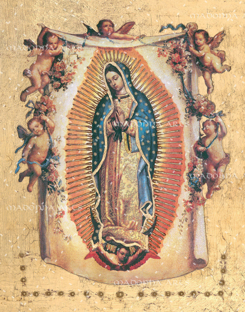 Our Lady of Guadalupe with Angels Card